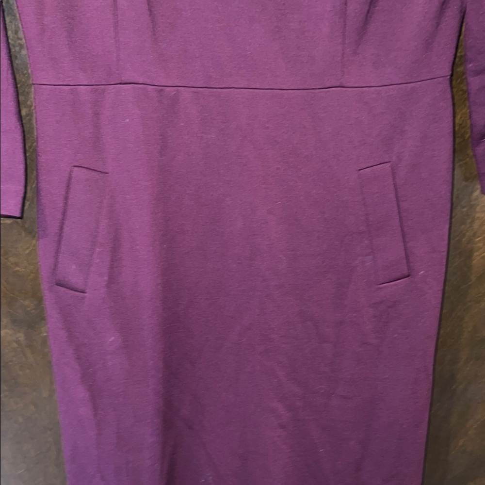 Talbots Red Sheath Dress Cowl Neck 3/4 Sleeves Size 4 - Picture 3 of 4